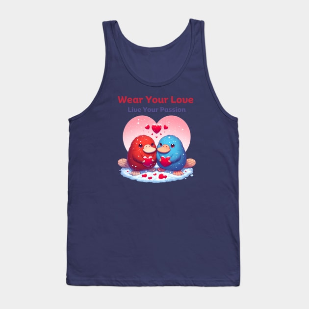 Double the Love Platypus Pairs on Valentine's Day Tank Top by HaMa-Cr0w